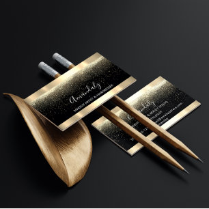 Event Hochzeitsplaner Makeup Artist Black Gold VIP Visitenkarte