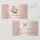 Event-Hochzeitsplaner-Rose Elfenbeinlogo QR-CODE Visitenkarte (Vorne/Hinten)