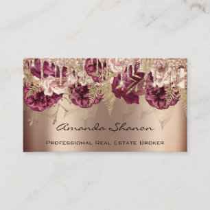 Event-Hochzeitsplaner Rose Gold Tropfen Logo QRCOD Visitenkarte