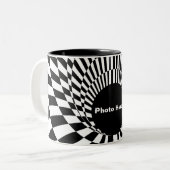 Event Horizon 3d Black hole Zweifarbige Tasse (Vorderseite Links)