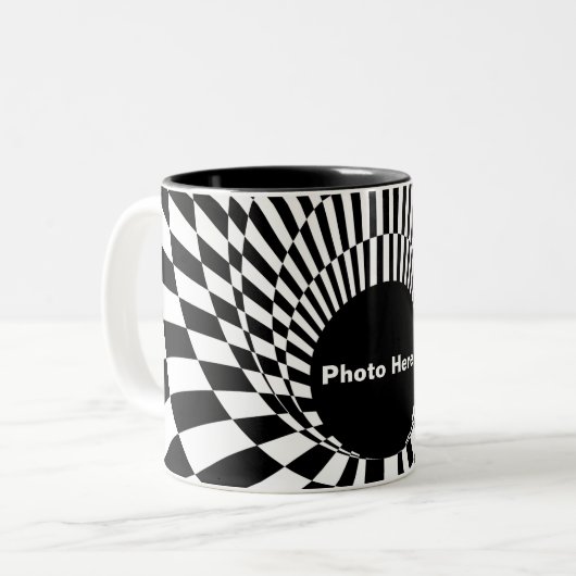 Event Horizon 3d Black hole Zweifarbige Tasse (Vorderseite Links)
