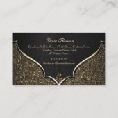Event-Koordinator Elegante Black & Gold Rose Visitenkarte (Rückseite)