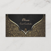 Event-Koordinator Elegante Black & Gold Rose Visitenkarte (Vorderseite)