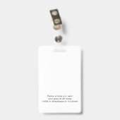 Event-Logo QR-Code Gast-Pass Name Blau Ausweis (Rückseite mit Clip)