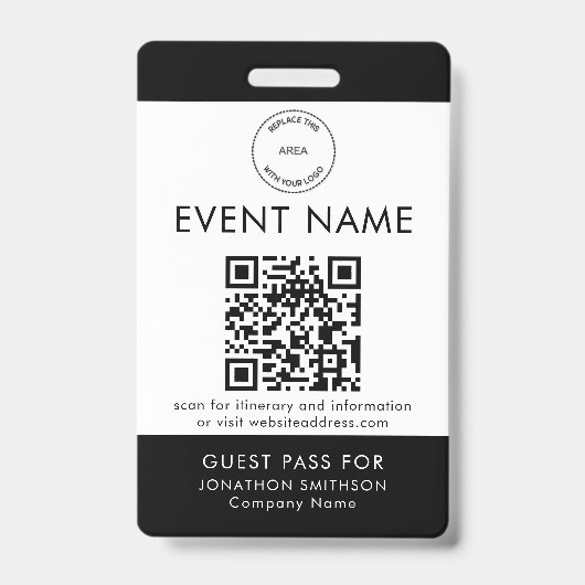 Event-Logo QR-Code Gast-Pass-Name jedes Color-Abze Ausweis (Vorderseite)
