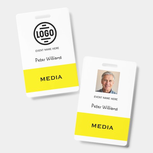 Event Medien Foto ID Ausweis Pass (Vorder- & Rückseite)