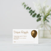 Event Metallic Bronze Balloon Windeln Raffles Begleitkarte (Stehend Vorderseite)