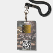 Event-Mitarbeiter-Foto-Qr-Code-Logo-Schokoladenfes Ausweis (Rückseite mit Lanyard)