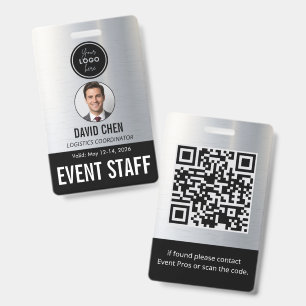 Event-Mitarbeiter-ID-Ausweis - Metallisch Silber S Ausweis