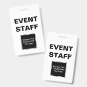 Event-Mitarbeiter-ID Zwei-Image-Design-Abzeichen Ausweis (Vorder- & Rückseite)