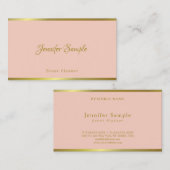 Event Moderne Elegante Handschrift Rosa Goldene Sc Visitenkarte (Vorne/Hinten)