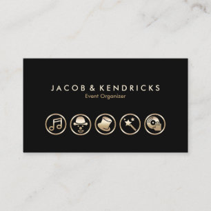 Event Organizer Gold Icons Business Card Visitenkarte