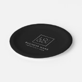 Event-Party für Black Custom Business Logo Company Pappteller (Schrägansicht)