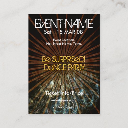 EVENT PARTY miniFLYER #001 Visitenkarte (Vorderseite)