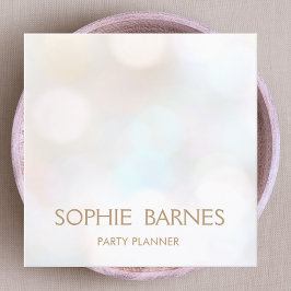 Event Party Plane Subtle Iridescent Bokeh Quadratische Visitenkarte