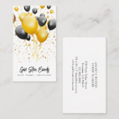 Event Party Planner Balloons Confetti Visitenkarte (Vorne/Hinten)