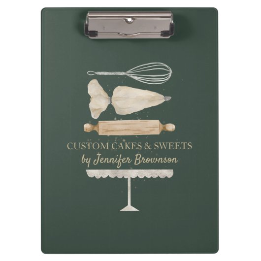 Event Party salbeigrün Skript Backen Kochen Klemmbrett (Vorderseite)