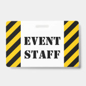 "EVENT PERSONAL" + Abzeichen "Black & Yellow Strip Ausweis (Rückseite)