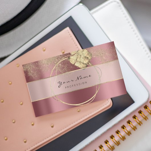 Event-Planer Blogger Rose Gold Floral Wraath Visitenkarte
