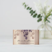 Event-Planer Couch QrCode Foto Logo-Rose Gold Visitenkarte (Stehend Vorderseite)
