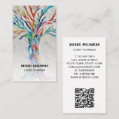Event-Planer - farbenfrohe QR-Code-Visitenkarte Visitenkarte (Vorne/Hinten)
