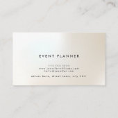 Event Planer Rose Gold Elegantes Minimalistisches Visitenkarte (Rückseite)