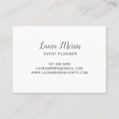 Event-Planer Rose Gold Metallic auf Black Visitenkarte (Rückseite)