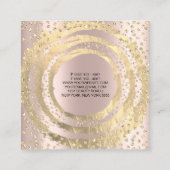 Event Planer Rose Unicorn Gold Glitzer Quadratische Visitenkarte (Rückseite)