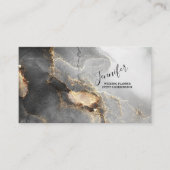 Event-Planer Schönes Schwarz, Grau & Gold-Marmor Visitenkarte (Vorderseite)