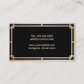 Event-Planer Vintag Gold Ananas Art Deco Visitenkarte (Rückseite)