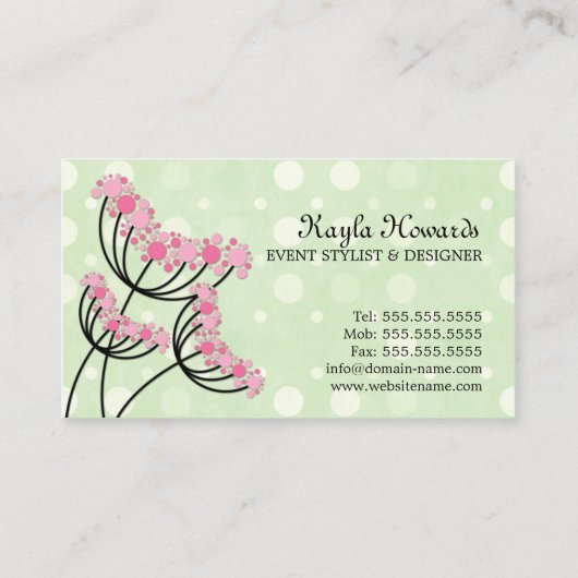 Event-Planer Visitenkarte (Rückseite)