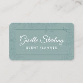 Event Planner Green Teal Floral Visitenkarte (Vorderseite)