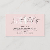 Event planner modern typography script blush pink visitenkarte (Rückseite)