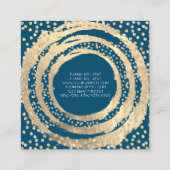 Event Planner Music Media Fashion Blogger Gold Quadratische Visitenkarte (Rückseite)