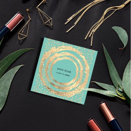 Event Planner Music Media Fashion Blogger Minze Quadratische Visitenkarte