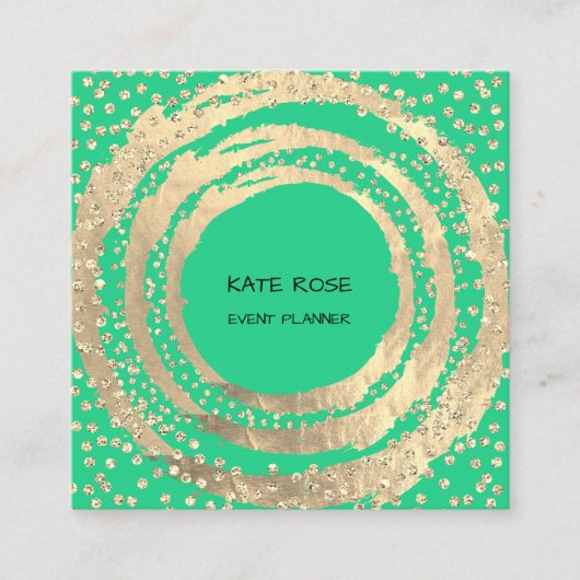 Event Planner Music Media Fashion BloggerMint Gree Quadratische Visitenkarte (Vorderseite)