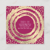 Event Planner Musik Media Fashion Blogger Pink Quadratische Visitenkarte (Rückseite)