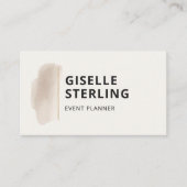 Event Planner Neutral Beige Watercolor Visitenkarte (Vorderseite)