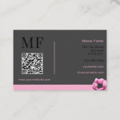Event Planner QR Code Monogram Custom Modern Visitenkarte (Rückseite)
