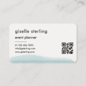 Event Planner Watercolor QR Code Visitenkarte (Rückseite)