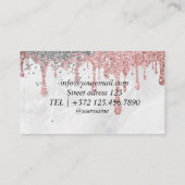 Event Planning Glitzer Sparkling Rose Business Car Visitenkarte (Rückseite)