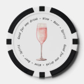 Event QR Code Pink Fizz Drink Gutschein Pokerchips (Vorderseite)