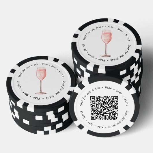 Event QR Code Pink Fizz Drink Gutschein Pokerchips (Stapel)
