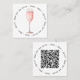 Event QR Code Pink Fizz Drink Gutschein Quadratische Visitenkarte