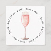 Event QR Code Pink Fizz Drink Gutschein Quadratische Visitenkarte (Vorderseite)