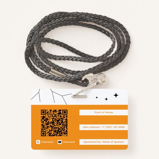 Event Staff Ausweis (Rückseite mit Schlüsselband)