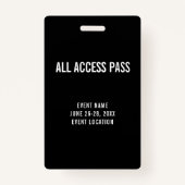 Event Staff Black All Access Pass Ausweis (Rückseite)