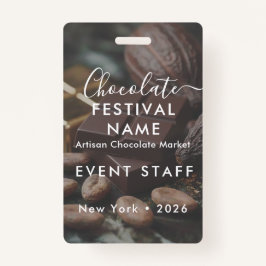 Event Staff Photo Custom Chocolate Festival Name  Ausweis