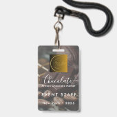 Event Staff Photo Qr Code Logo Chocolate Festival Ausweis (Vorderseite mit Lanyard)