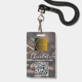 Event Staff Photo Qr Code Logo Chocolate Festival Ausweis (Rückseite mit Lanyard)